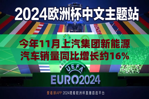 今年11月上汽集团新能源汽车销量同比增长约16%